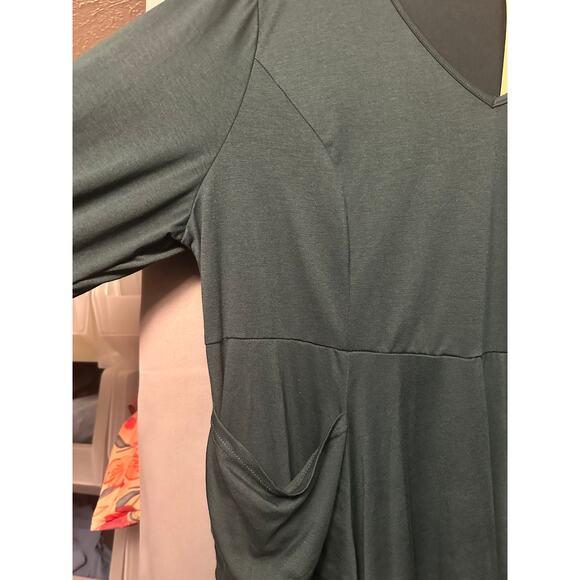 Plus Size 3X 22 24 Green BloomChic V Neck Long Sleeve Oversized Tunic Pockets - Picture 8 of 9